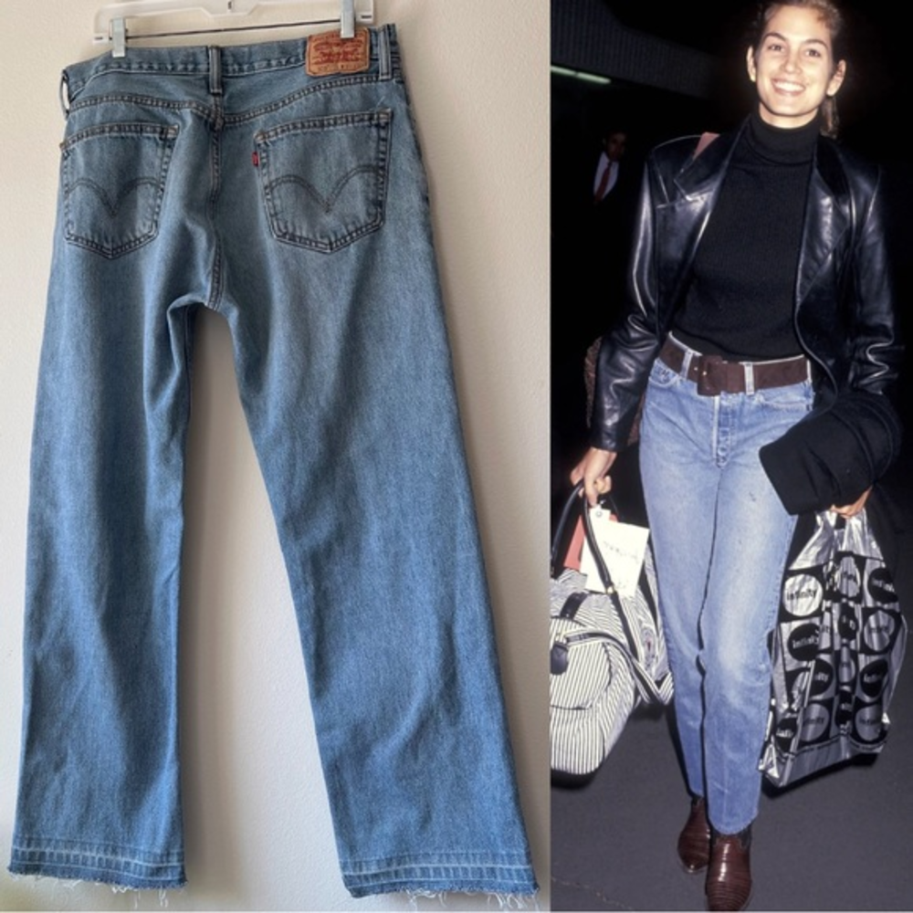 Levi’s 505 straight fit denim‎ jeans raw edge 36x30